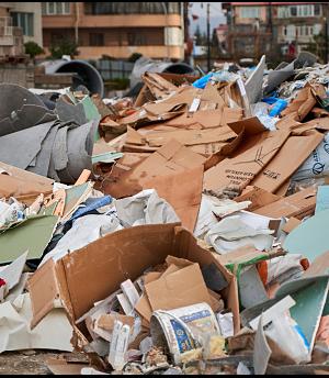 Schutt vom Abriss eines Gebäudes
